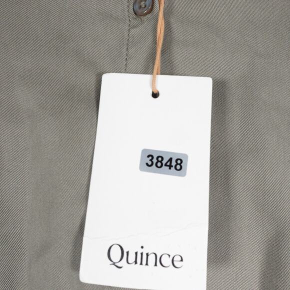 New Quince Womens Small Vintage Wash Tencel Camp Shirt Olive Green 3848-77 - Picture 5 of 11